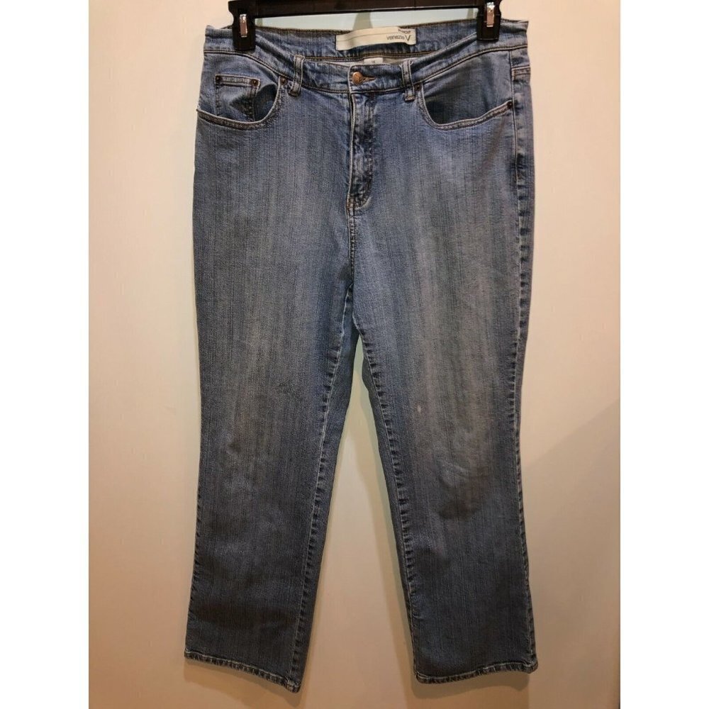 Venezia Womens Size 16 Medium Wash Blue Bootcut Boot Cut Denim Jeans 34 x 31 - Picture 2 of 10